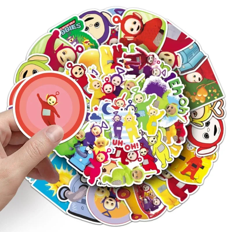 50pcs Teletubbies Cartoon Cute Cartoon Water Cup Laptop Luggage Desktop Stationery Skateboard Refrigerator Decoration Sticker - Seprincess