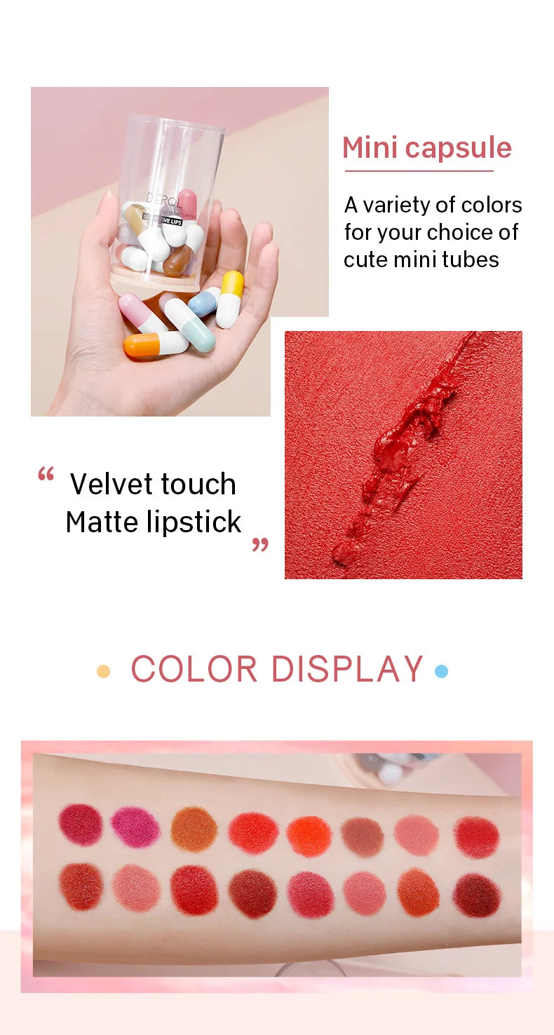 DEROL Matte Set Lipstick Capsule Lipstick Star Candy Mini Capsule Lipstick - Seprincess