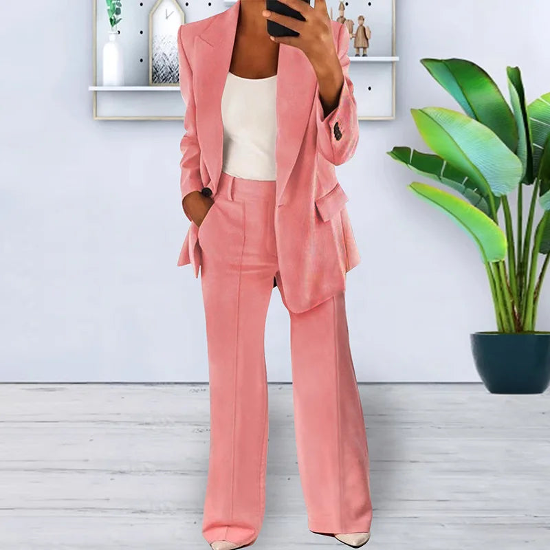 Autumn Fashion New Women's 2PCS Pants Sets Business Office Ladies Formal Blazer And Pants Sets Tracksuit Sets Female Outfits - Seprincess