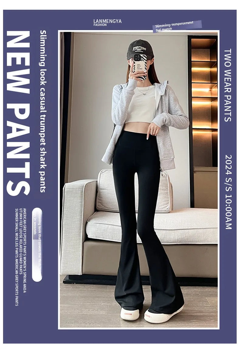 2025 New Women's Flare Leggings High Waist Wide Leg Yoga Pants Slim Seamless Fitness Workout Tights Gym Sports Trousers Clothing