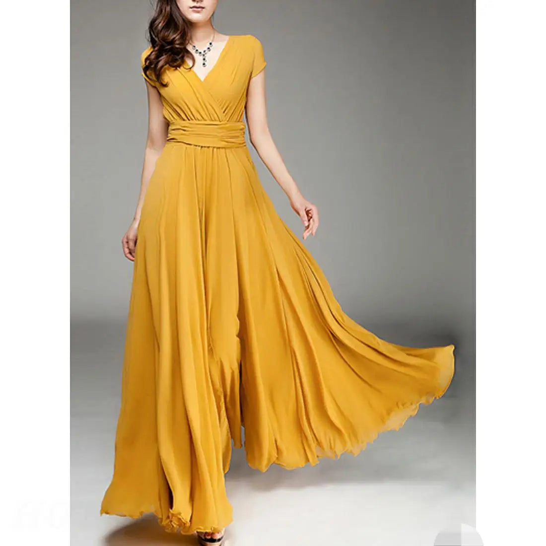 2023 Women Ladies Clothing Short-Sleeve Sexy Club Boho Beach Dress Lady Summer Deep V Neck Party Long Maxi Dress - Seprincess