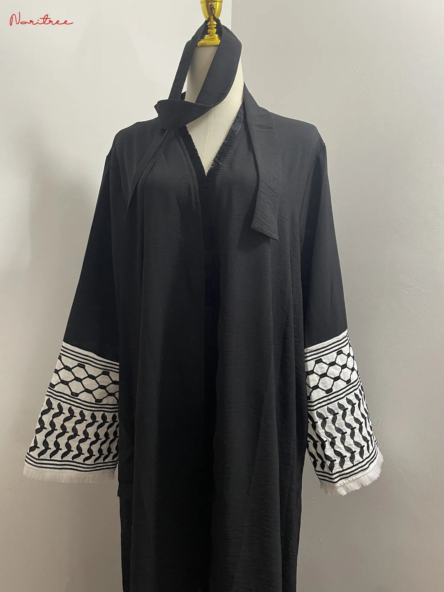 Fashion Embroidery Kimono Oversized Muslim Robe abaya syari female full length Taseel Muslim abaya Worship Service abayas wy1969 - Seprincess