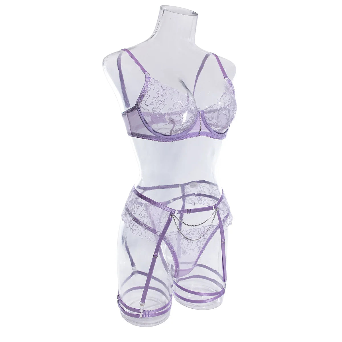 Bar set Tight binding lace perspective deep v bialism women's set lingeries femme women underwear sexi fetish Erotic products