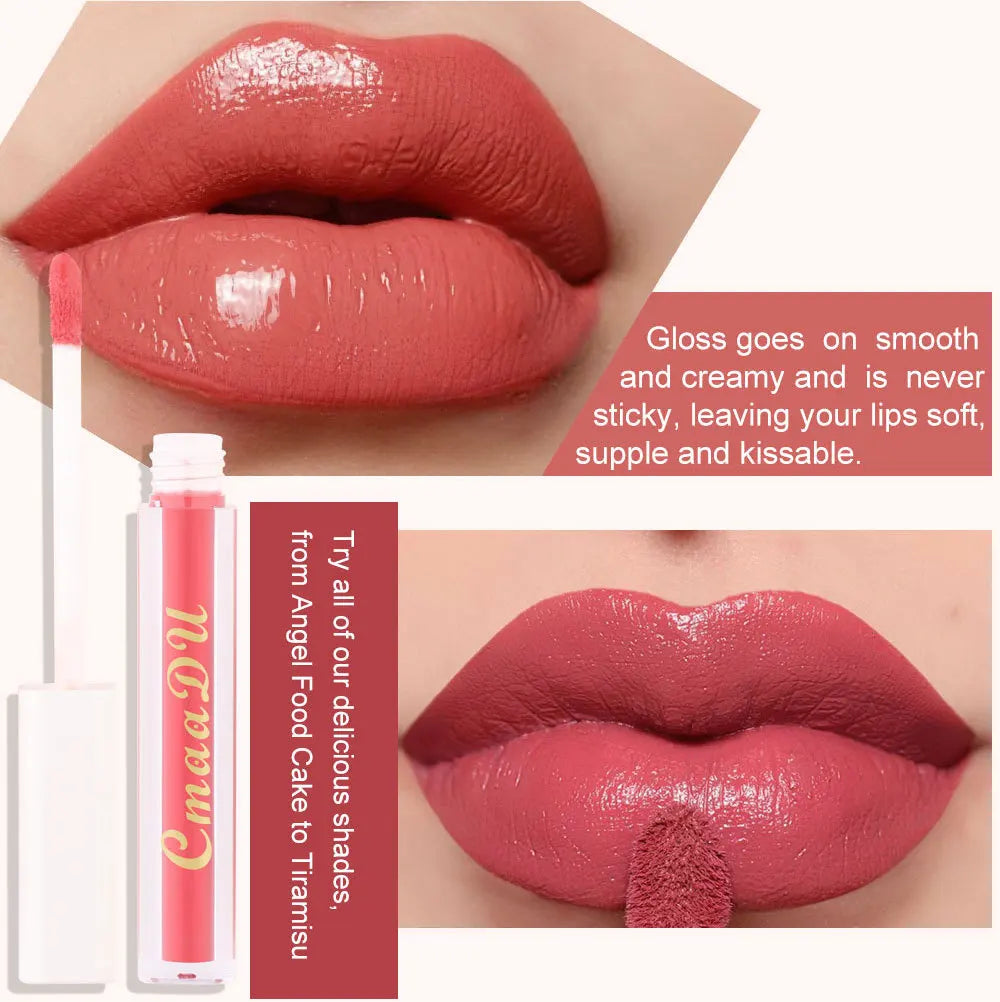 CmaaDu Hydrating Mirror Glossy Liquid Lipstick Lip Gloss  Moisturizing Lip Glaze  Non-Sticky Tint Glow Plumper Makeup Lipgloss - Seprincess