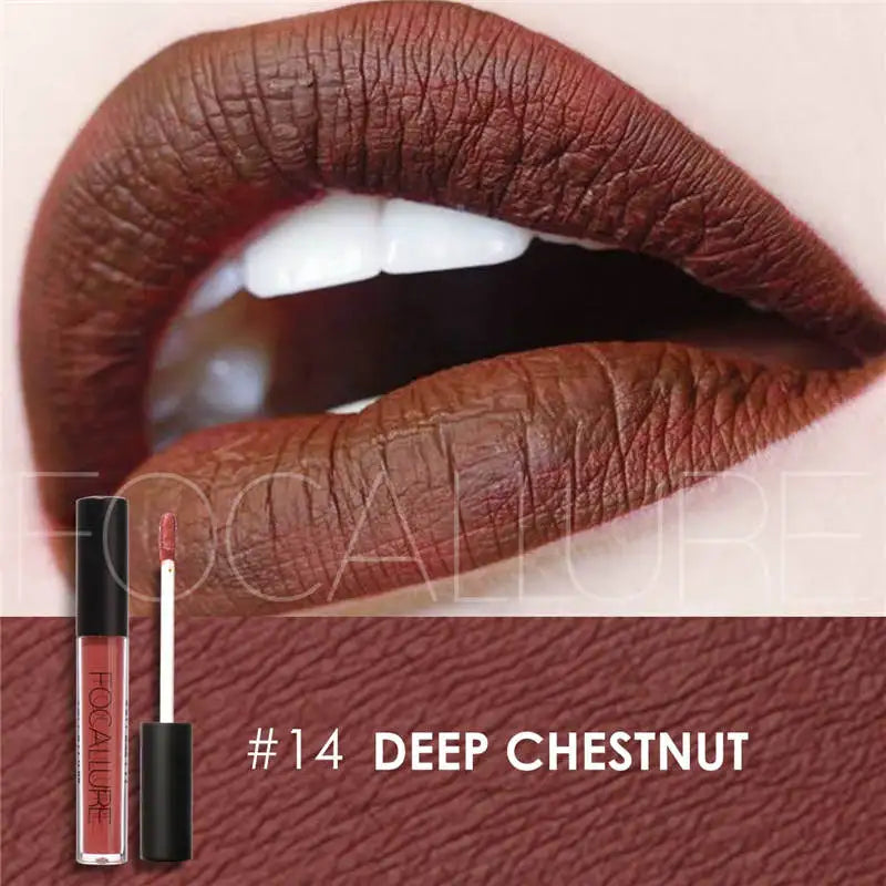 FOCALLURE Waterproof Liquid Lipstick Batom Red Velvet Lip Tint Brown Nude Matte Colourful Lipstick Makeup Cosmetics Maquiagem - Seprincess