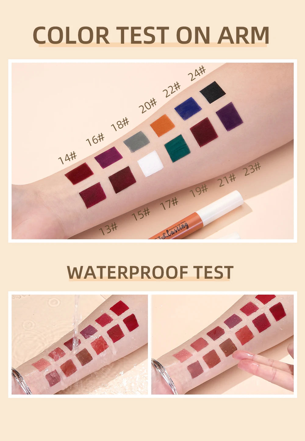 QIBEST Liquid Lipstick Waterproof Velvet Nude Matte Sexy Red Lip Gloss Long Lasting Nonstick Lip Stain Makeup 24 Colors Hots - Seprincess