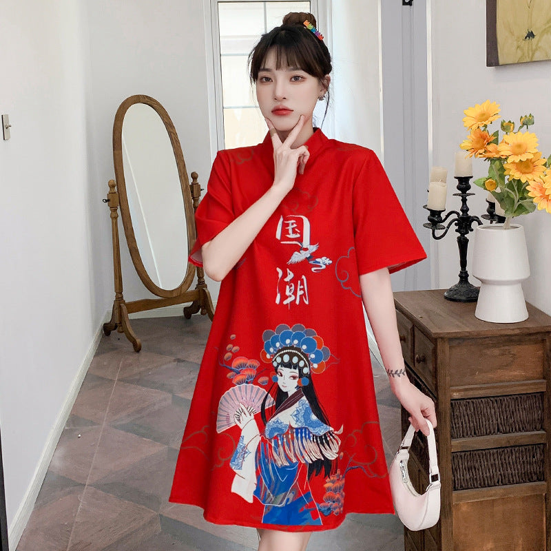 Traditional Chinese New Year Clothes for Woman Cheongsam Dress Vintage Female Qipao Shirt - Seprincess