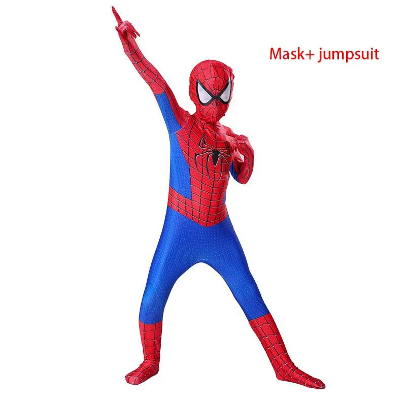 Kids Spider-Man Cosplay Fantasy Costumes Jumpsuit Superhero Miles Morales Movie Role Play Boys Girls Halloween Carnival Bodysuit - Seprincess