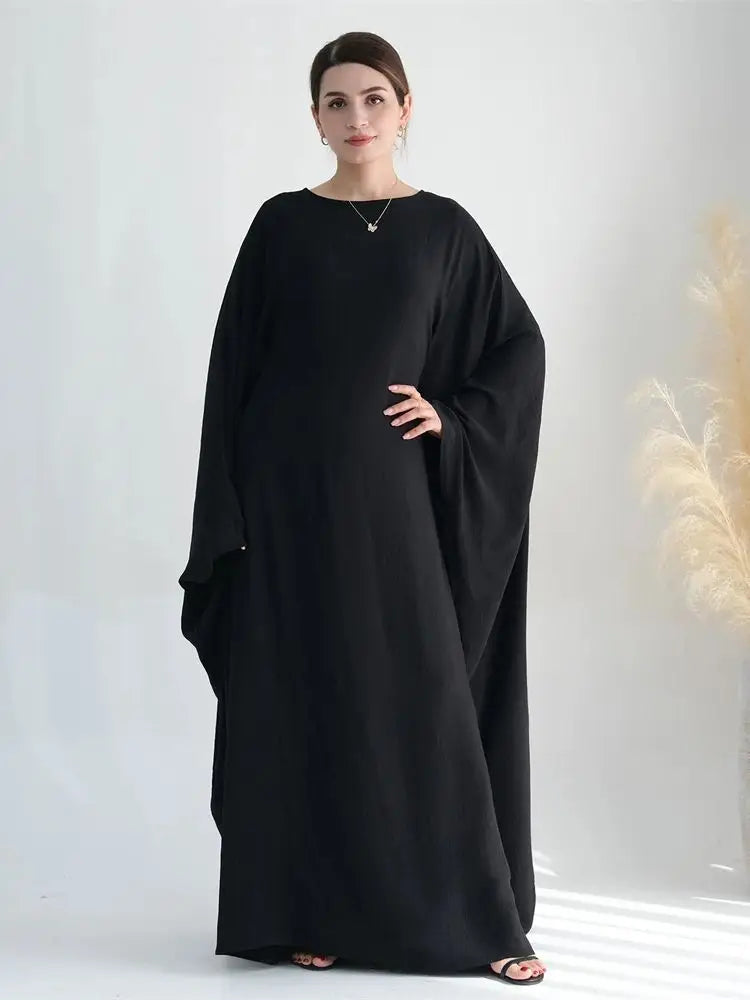 Ramadan Eid Crepe Batwing Butterfly Modest Abaya Dubai Luxury 2024 Muslim Jersey Hijabs Kaftan Dress For Women Kebaya Vestidos - Seprincess