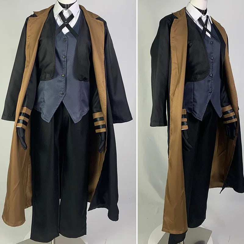 Nakahara Chuuya Cosplay Costume  Include Hat Uniform Trench Coat Pants Big Size Outfits Halloween Party for Comic Con - Seprincess