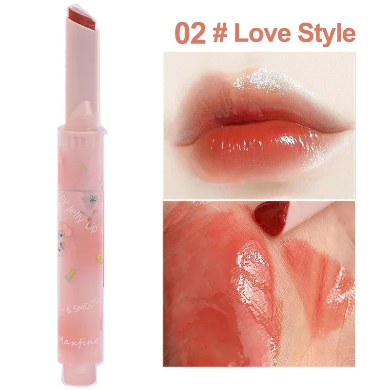 Love Shape Jelly Lipstick Waterproof Non-stick Cup Mirror Solid Lip Gloss Clear Lasting Moisturizing Lip Stick Makeup Cosmetic - Seprincess