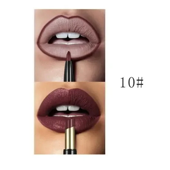 Pudaier 16 Colors Double Ended Lipstick Lip Pencil Combination Waterproof Makeup Long Lasting Beauty Half Matte Lip Stick