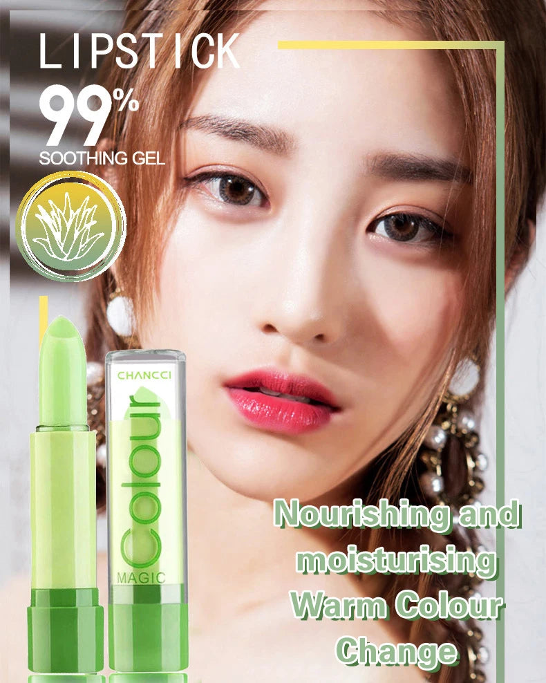 1PCS Aloe Vera Moisturizing Lip Color Changing Lipstick Long Lasting Not Easy To Fade Moisturizing Color Nourishing Lip Balm - Seprincess