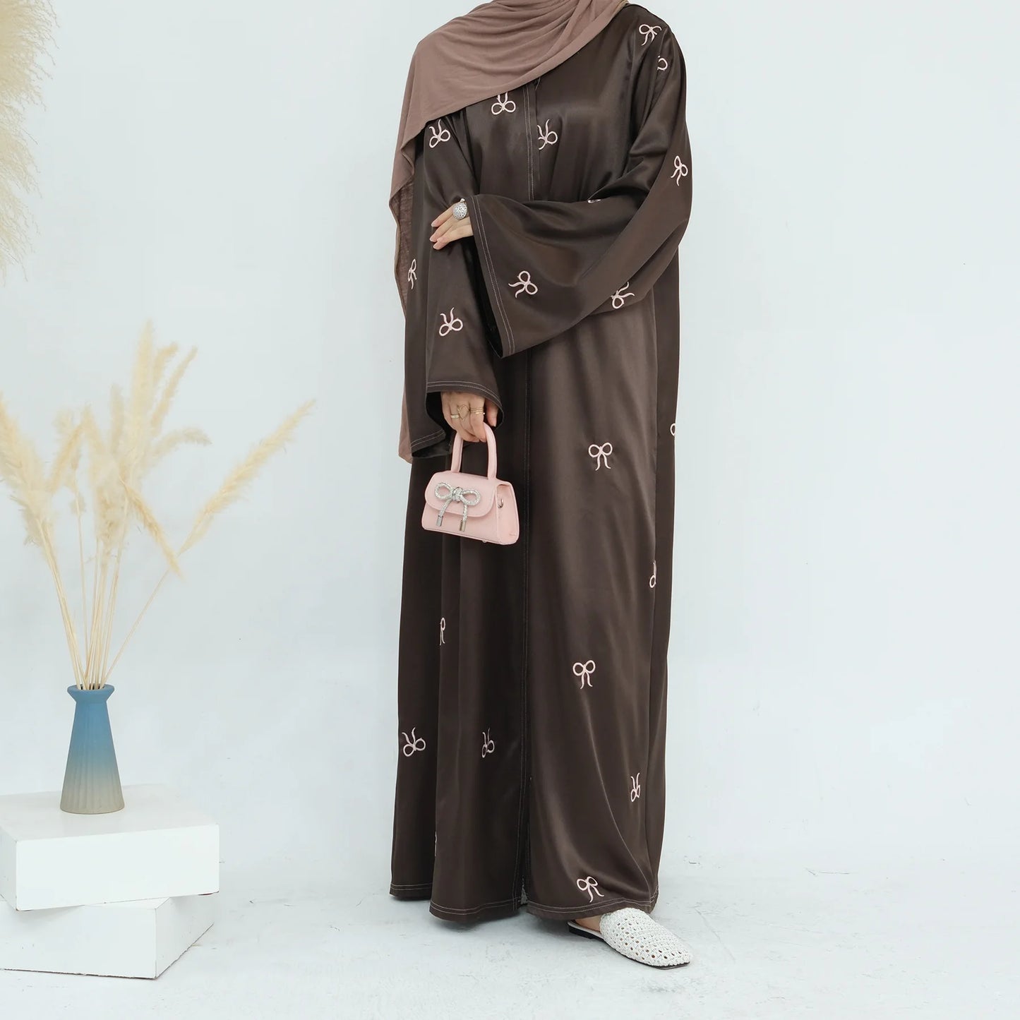 Ramadan Dubai Black Muslim Cardigan for Women Butterfly Embroidery Open Abaya Dress Luxury Islam Party Turkey Modest Kaftan Robe - Seprincess