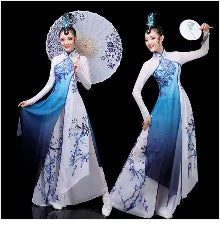 2024 chinese sexy qipao oriental party dress flower embroidery improved cheongsam nightclub banquet dress beauty spa uniform - Seprincess