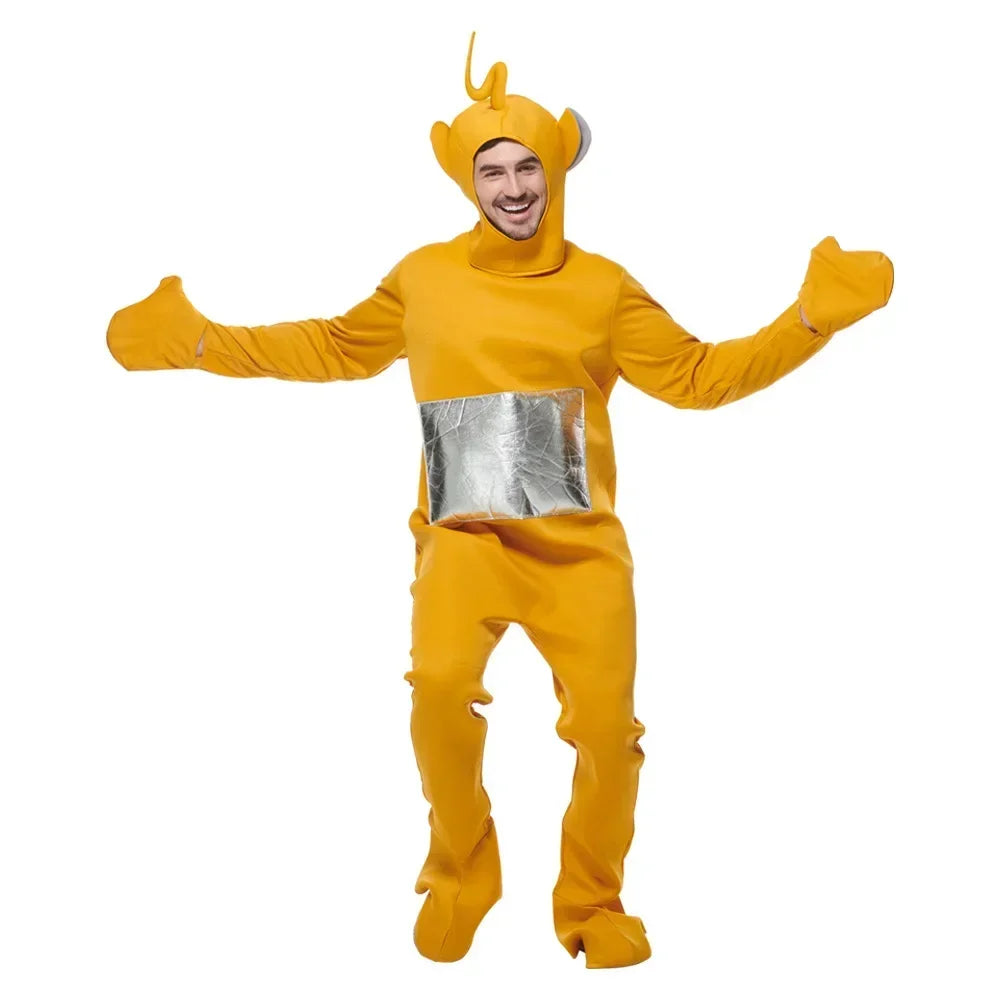 Cosplay Costume for Adult Jumpsuit Headgear Funny Tinky Winky Dipsy Laa-Laa Po Halloween Carnival Costume Clothes - Seprincess