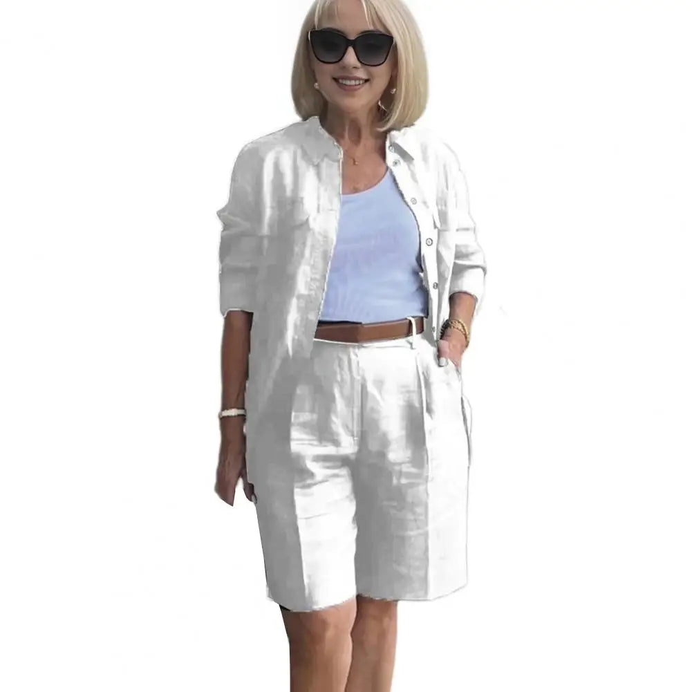 2024 Spring Suit For Women's Suits Tracksuit Oversize Coat Loose Shorts Set Female Casual Elegant Office Ladies 2 Piece Sets - Seprincess