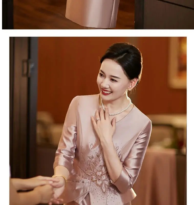 Yourqipao Chinese Traditional Wedding Guest Dresses Mother Of The Bride Cheongsam Evening Gowns Women Qipao Bridal Party Dresses - Seprincess