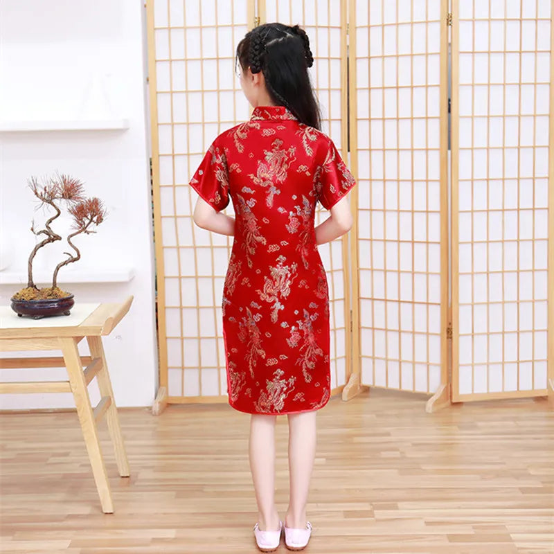 Qipao For Girl 2023 Children Cheongsam Chinese Traditional Dress Kid Dresses Elegant Party Baby Girl Chinese Dress Hanfu - Seprincess