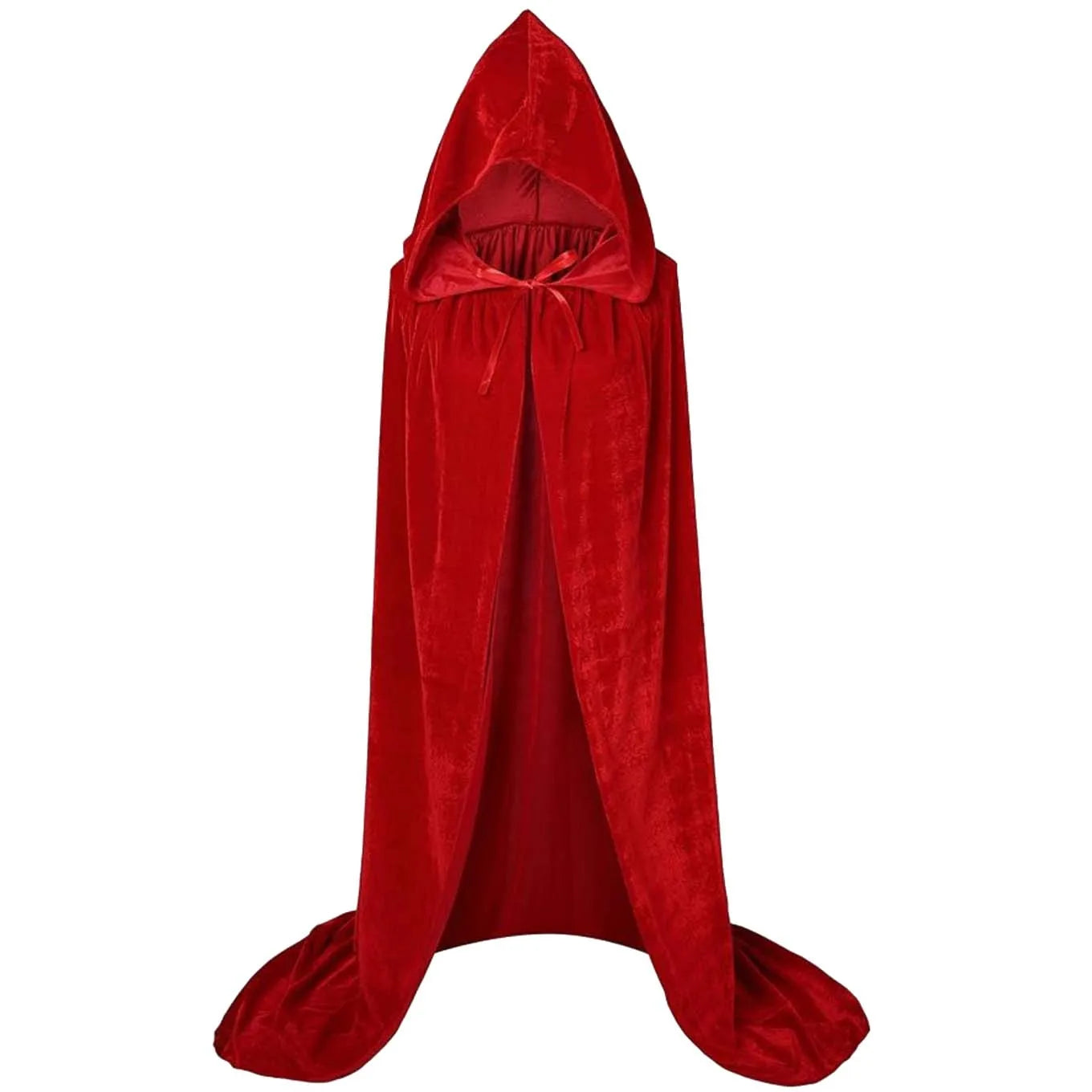 Halloween Pleuche Velvet Cloak Cape Hooded Medieval Costume Witch Wicca Vampire Halloween Cosplay Costume Cape for Christmas - Seprincess