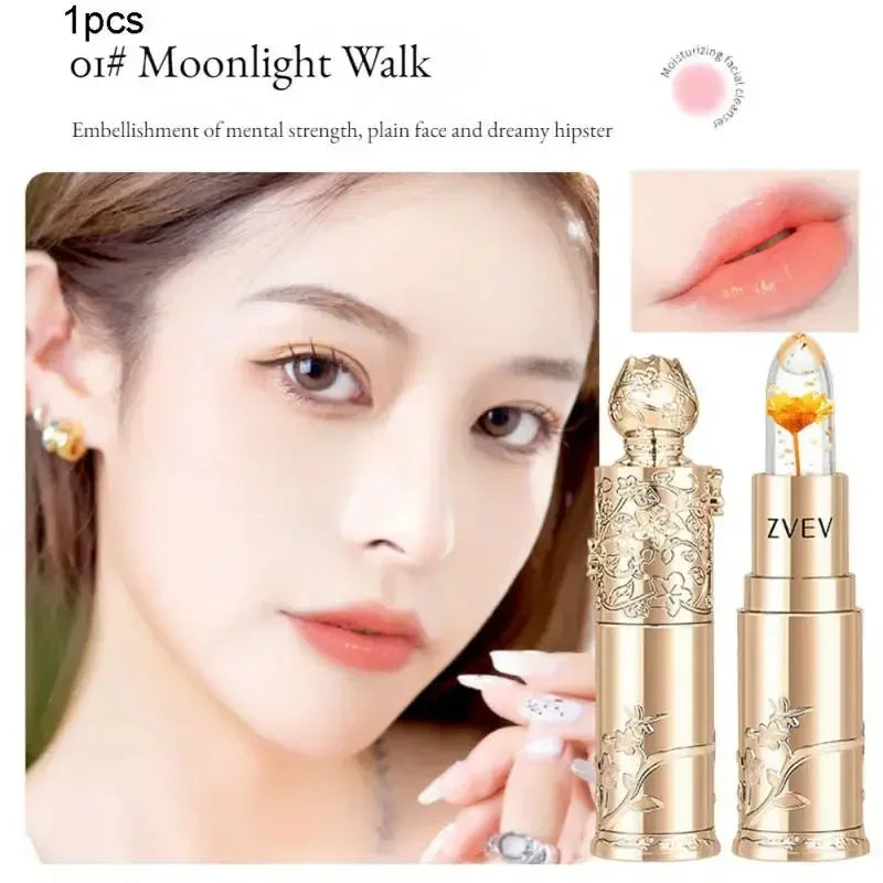 Flower Transparent Lipstick Lasting Moisturizer Crystal Jelly Lipsticks Temperature Color Changing Waterproof Lip Balm - Seprincess