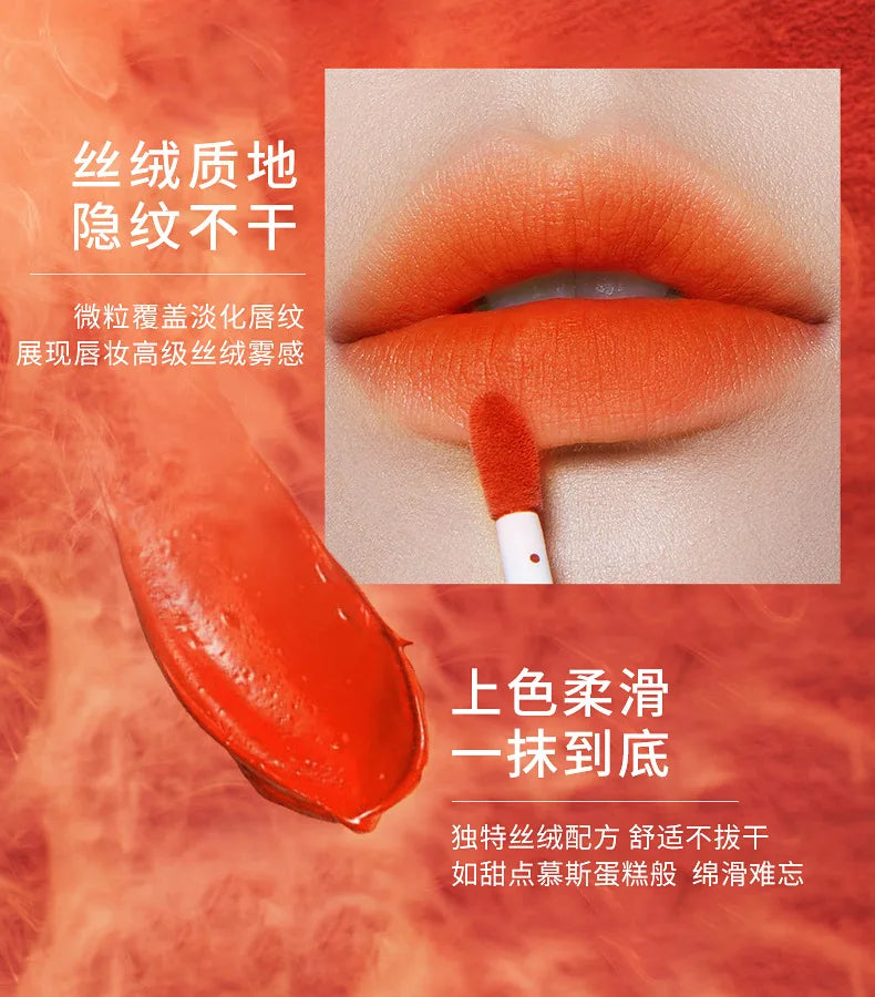 Velvet Orange Lipstick Brighten Skin Matte Lipsticks Waterproof Long Lasting Lip Stick Lip Tint Women Korean Cosmetic Lip Glaze - Seprincess