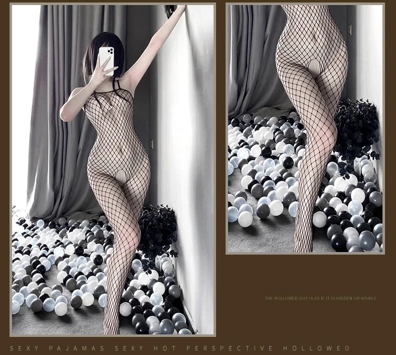 Bodysuit Net clothing jumpsuit with exposed breasts tight binding fetish sexy lingere outfit sexy shoopy sex toys Sexy women xxx - Seprincess