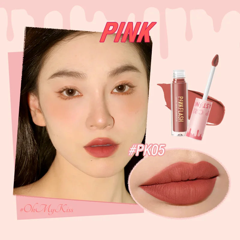 PINKFLASH Wholesale Matte Lipstick Soft Red Nude Pink Melting Lip Cream Waterproof Makeup Lipgloss Not Fade Lip Mud Lip Tint - Seprincess