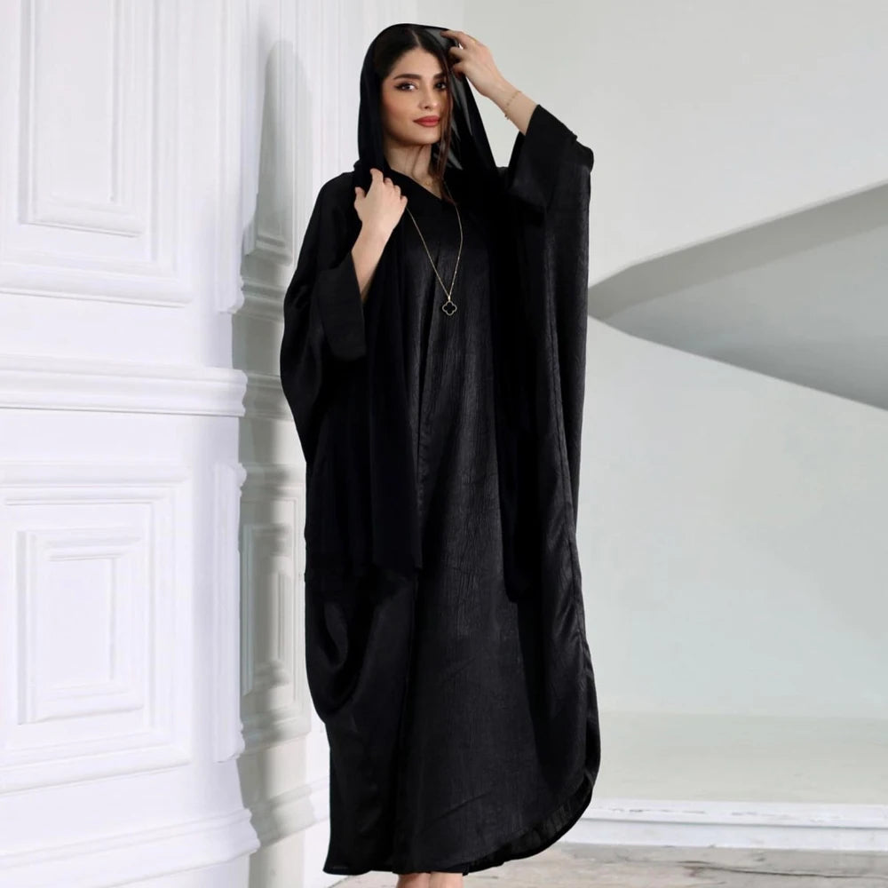 Black Open Abayas For Women Butterfly Abaya Plus Size Modest Eid Dress 2024 Mesh Kaftan Full Sleeve Gown Veiled Women Clothes - Seprincess