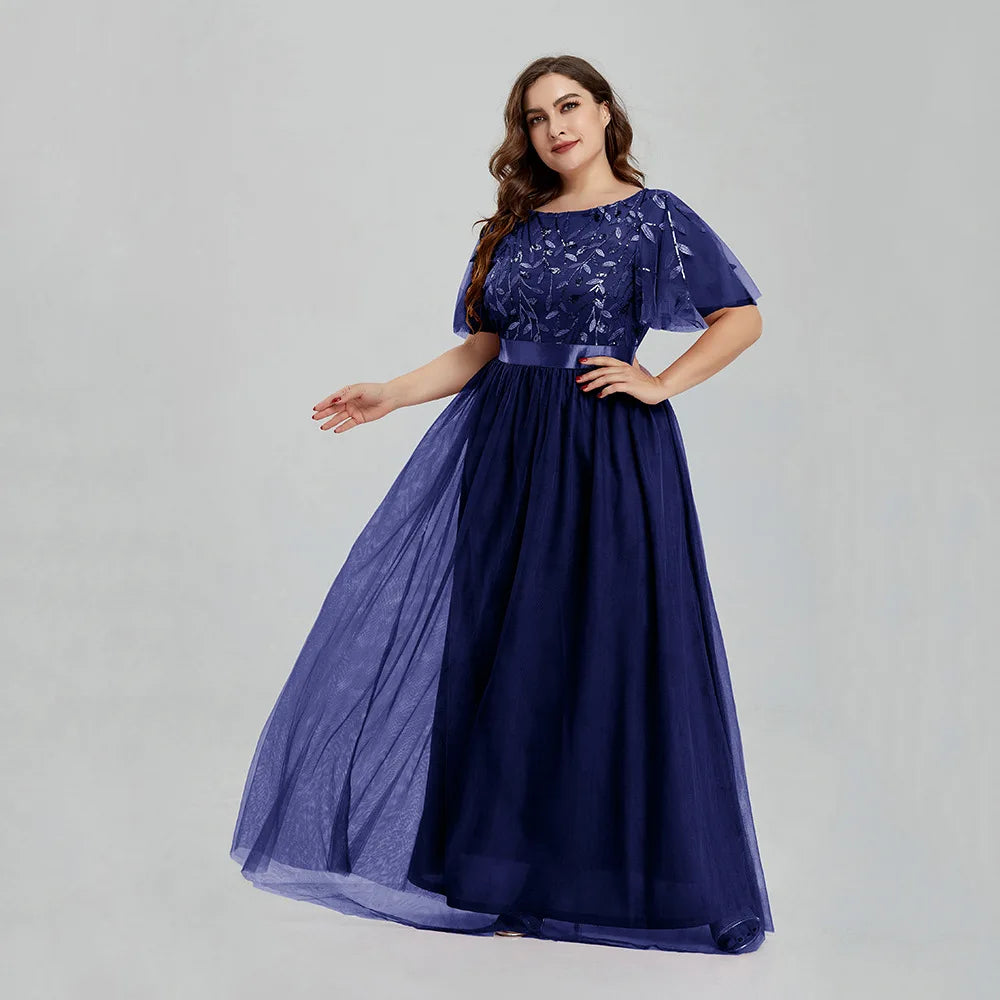 Elegant Plus Size Dress Evening Long Dresses Summer Dress Women 2023 Party Occasion Dresses Sequin Vestido De Festa Plus - Seprincess