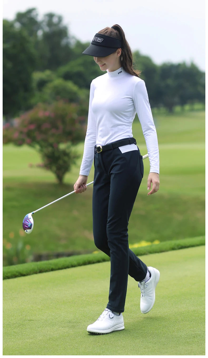 PGM Autumn Winter Waterproof Women Golf Trousers Thick Keep Warm Long Pant Plus Velvet Golf Ball Pants Windproof Tennis Clothing