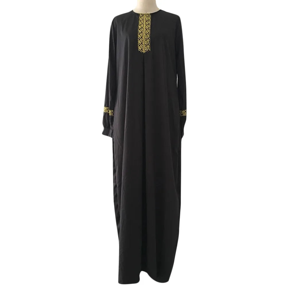 Casual Long Sleeved Ramadan Prayer Outfit Women's Oversized Loose Printed Muslim Long Dresses Islamic Dubai Turkish Modest Abaya - Seprincess