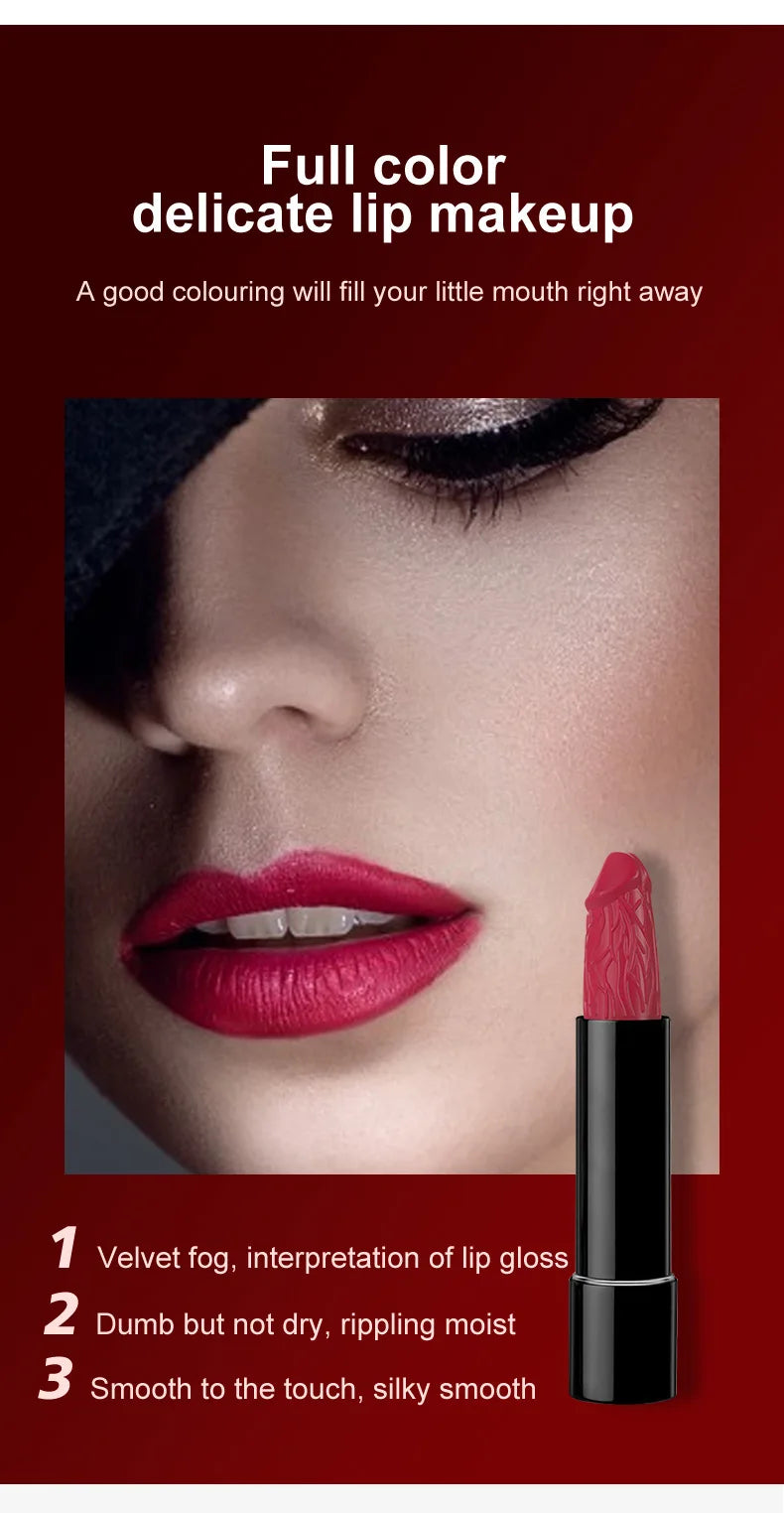 Mushroom mouth red matte fog easy to color waterproof not easy to decolour moisturizing lipstick Makeup - Seprincess