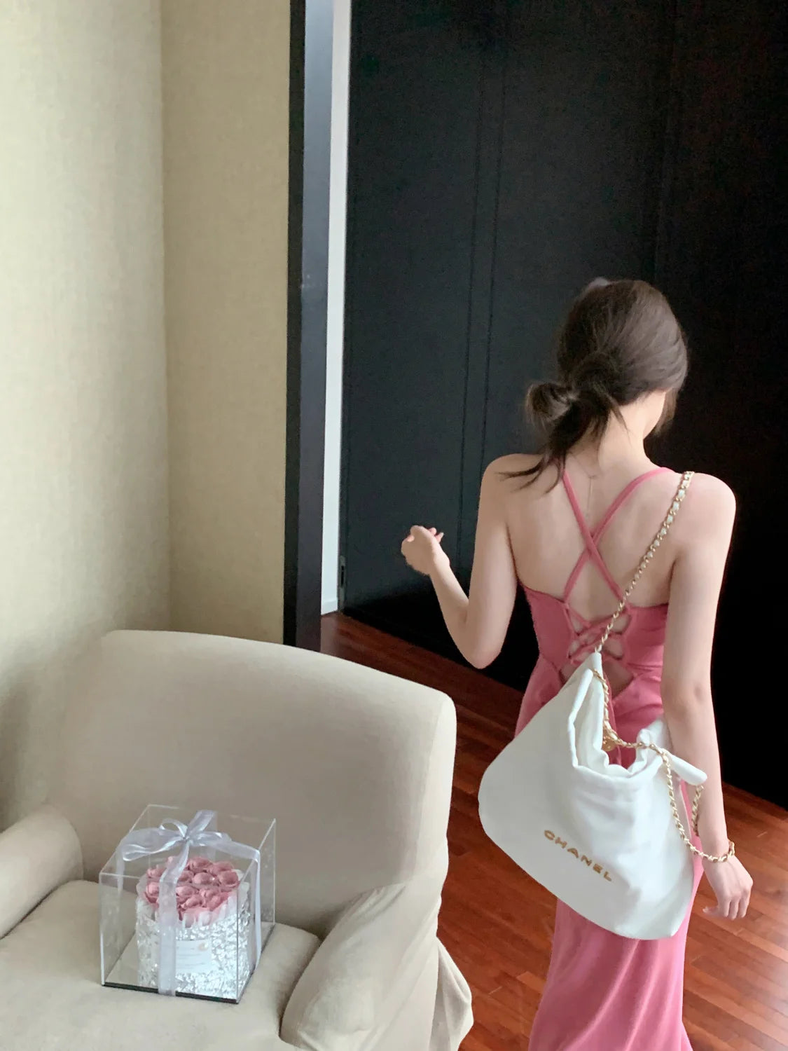 Backless Dresses Women Sexy Streetwear Simple Casual Korean Style Hotsweet New Summer Elegant Charming Mature Popular Slit Ins - Seprincess