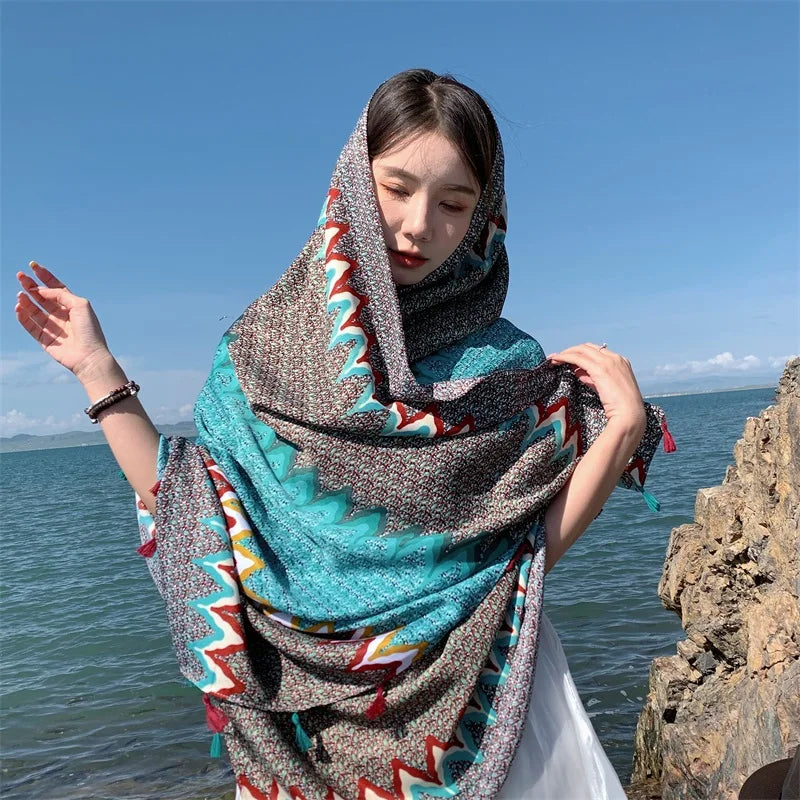 17 Styles 90x180cm Travel Beach Sunscreen Scarve Bikini Large Shawl Sarong Wrap Scarf Women Brazilian Swimsuit Bathing Cover-ups