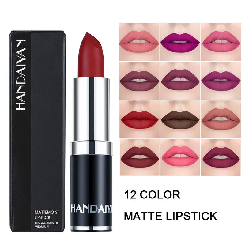 Matte Pink Velvet Lipstick Sexy Nude Red Brown Purple Lipgloss Gloss Velvety Lipstick Waterproof Makeup Long Lasting Lipstick - Seprincess