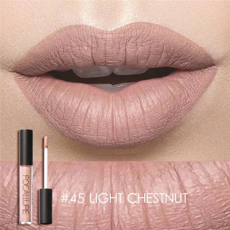 FOCALLURE Waterproof Liquid Lipstick Batom Red Velvet Lip Tint Brown Nude Matte Colourful Lipstick Makeup Cosmetics Maquiagem - Seprincess