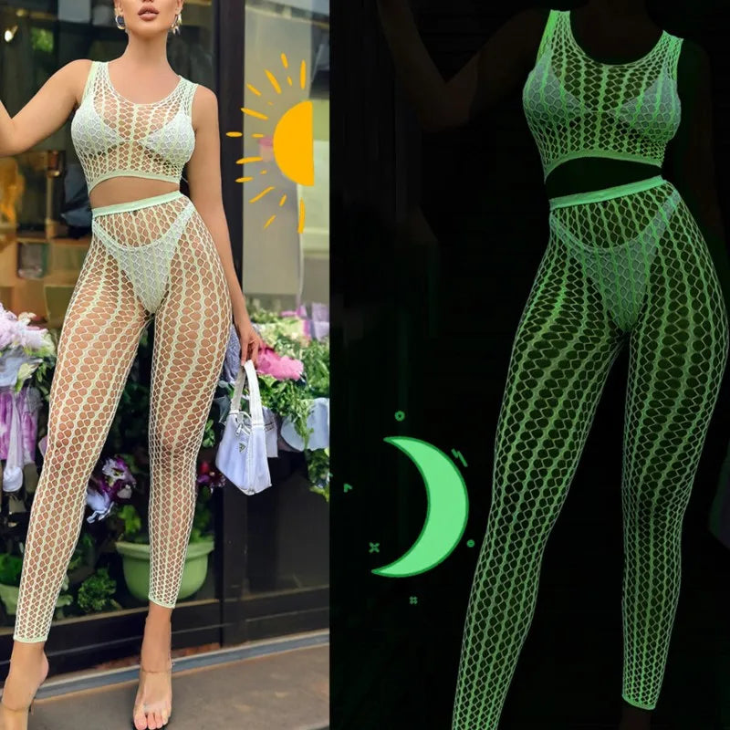 Bodysuit Hanging neck deep V hollow tight perspective sexy shoopy Sexy outfit sexy game train men tight Women's pajamas sexshop - Seprincess