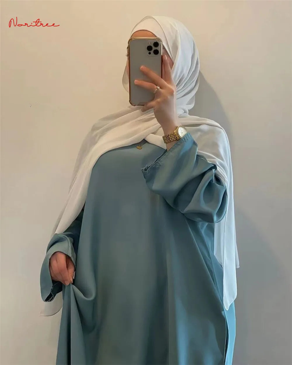 Fashion Satin Sliky Djellaba Muslim Dress Dubai Full Length Flare Sleeve Soft Shiny Abaya Dubai Turkey Muslim Islam Robe WY921 - Seprincess