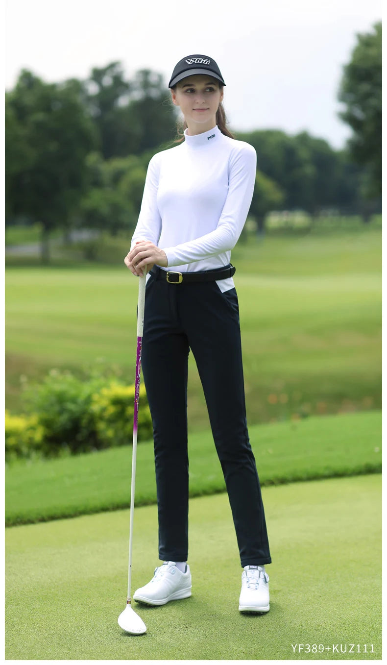 PGM Autumn Winter Waterproof Women Golf Trousers Thick Keep Warm Long Pant Plus Velvet Golf Ball Pants Windproof Tennis Clothing