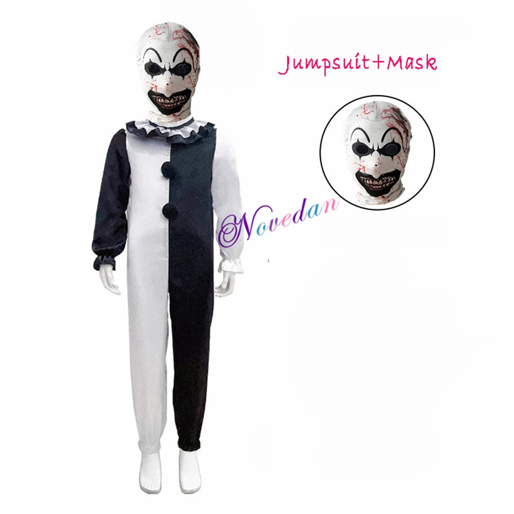 Terrifier Girl Costume Dress Skeleton Kid Cosplay Scary Horror Bodysuit Jumpsuit Art The Clown Joker Halloween Costume Mask Suit - Seprincess