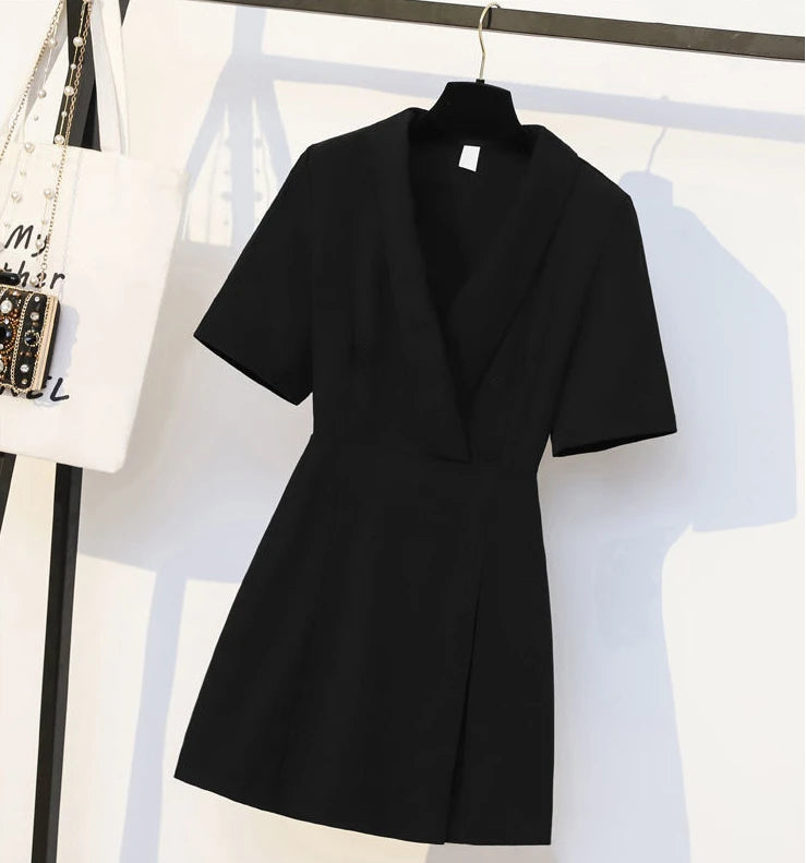 Trend Women's Summer Suit Silk Chiffon Dresses Woman 2024 Satin Casual Loose New Two-piece Dress Linen Short Mini Black Hit Cool - Seprincess