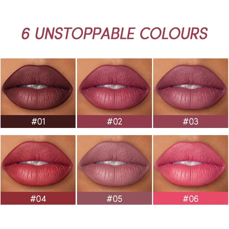 Matte Lipstick&lip Liner Set 12 Colors Waterproof Lip Liner High Pigmented Slim Long Lasting Lip Gloss Woman Cosmetics - Seprincess