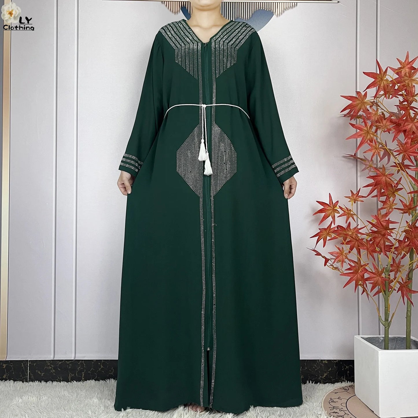 2024 For Women Elegant Dresses Dubai Party Outfits Long Sleeved Chiffon Dashiki Muslim Women Robe Open African Abaya Clothing