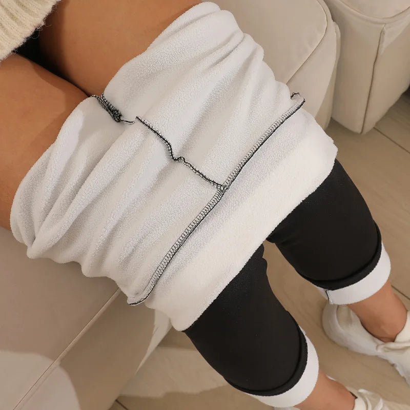 Women Winter Warm Thicken Leggings Lamb Fleece High Waist Thick Tights Sexy Thermal Casual Pants Stretchy Female Streetwear