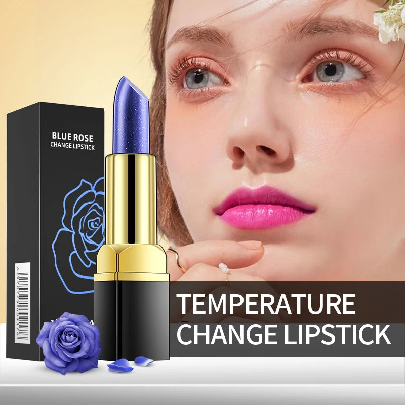 Blue Rose Lip Temperature Color Changing Natural Long Lasting Waterproof   Lipstick Cosmetics Woman Makeup - Seprincess