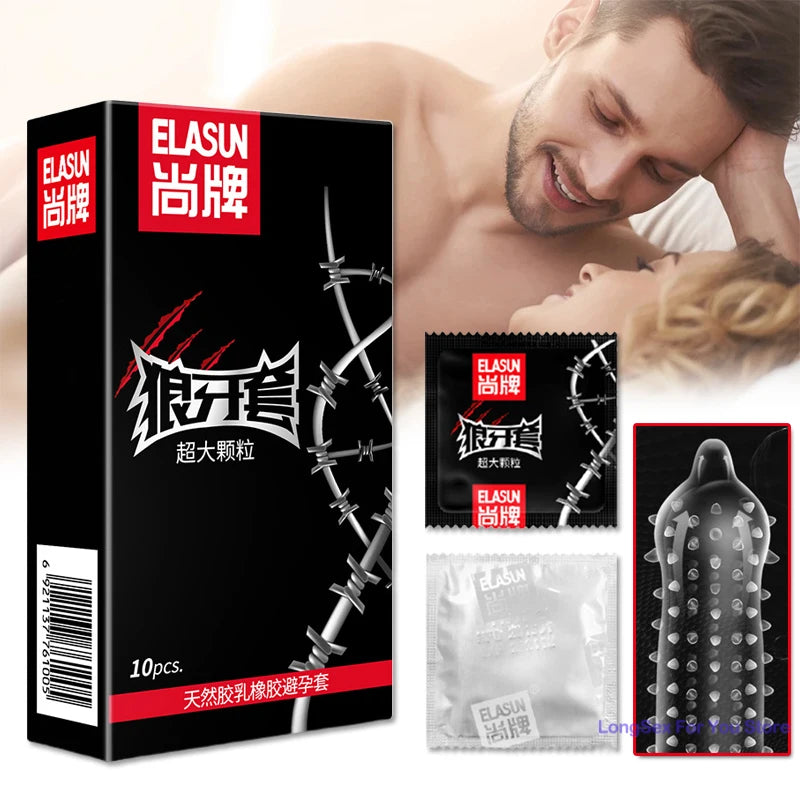 10/12PCs Condom Sex Toys for Men Black Man Penis Sleeve Ejaculation Delay Lasting Erotic Adult Long Lasting Golden Body Condoms - Seprincess