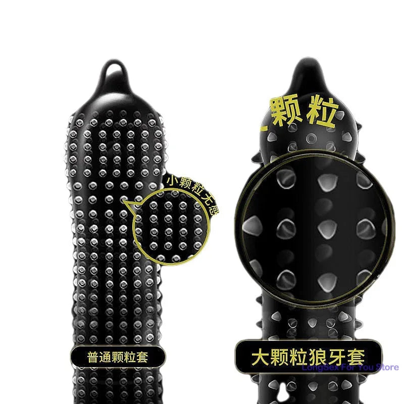 10/12PCs Condom Sex Toys for Men Black Man Penis Sleeve Ejaculation Delay Lasting Erotic Adult Long Lasting Golden Body Condoms - Seprincess