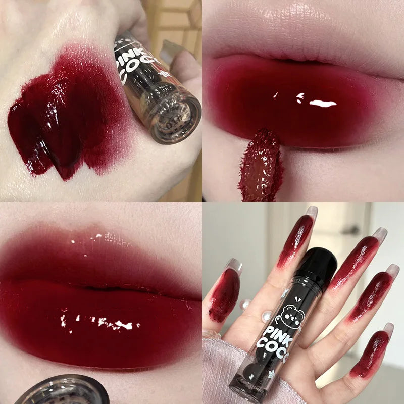 New Jelly Mirror Black Tube Lipstick Long Lasting Non-stick Cup Moisturize Water Light Lip Gloss Korean Lips Makeup Cosmetic 1pc - Seprincess