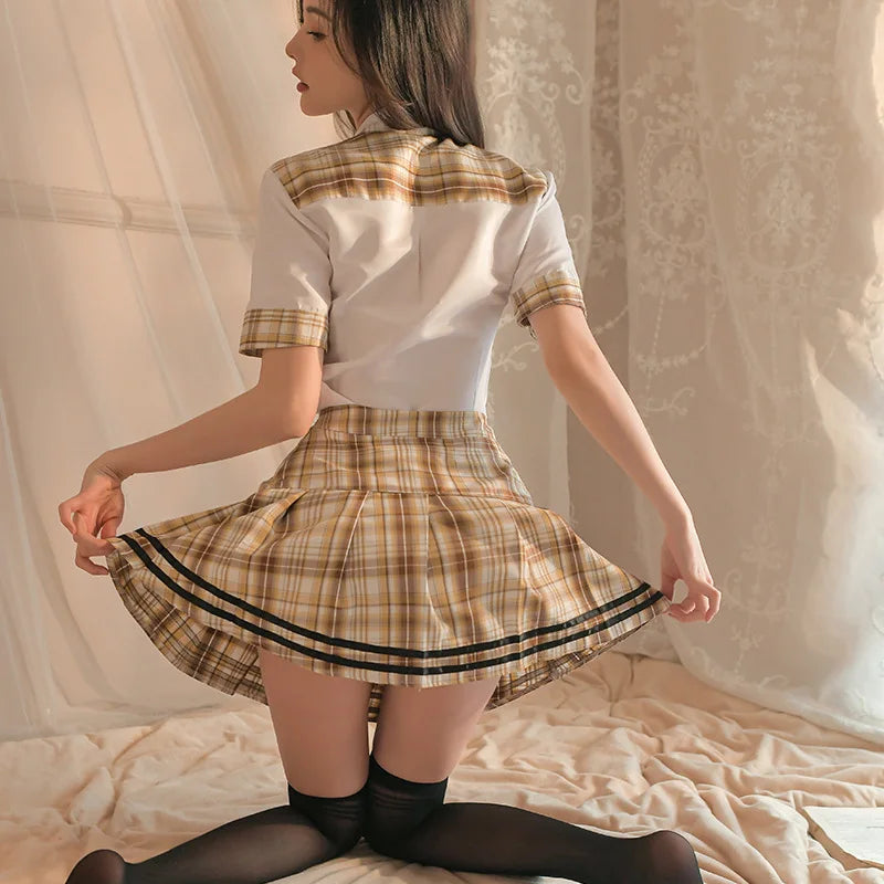 Uniform Student Campus Uniform Temptation Grid Cosplay Costume Jk Women's Halloween costumes back to school anime Sex shop xxx - Seprincess